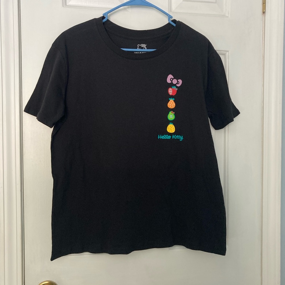 Sanrio Hello Kitty Black Kids T-Shirt with Colorful Icons